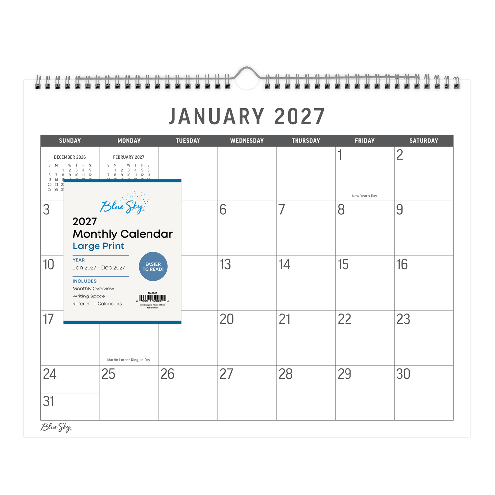 2027 Large Print Standard Monthly Wall Calendar 15x12 MPN:159032