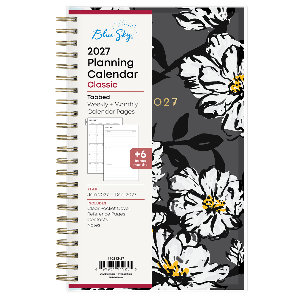 2027 Blue Sky Baccara Dark Weekly/Monthly Planning Calendar, 5x8, 0%, CYO, Jan-Dec, RY27 MPN:110212-27