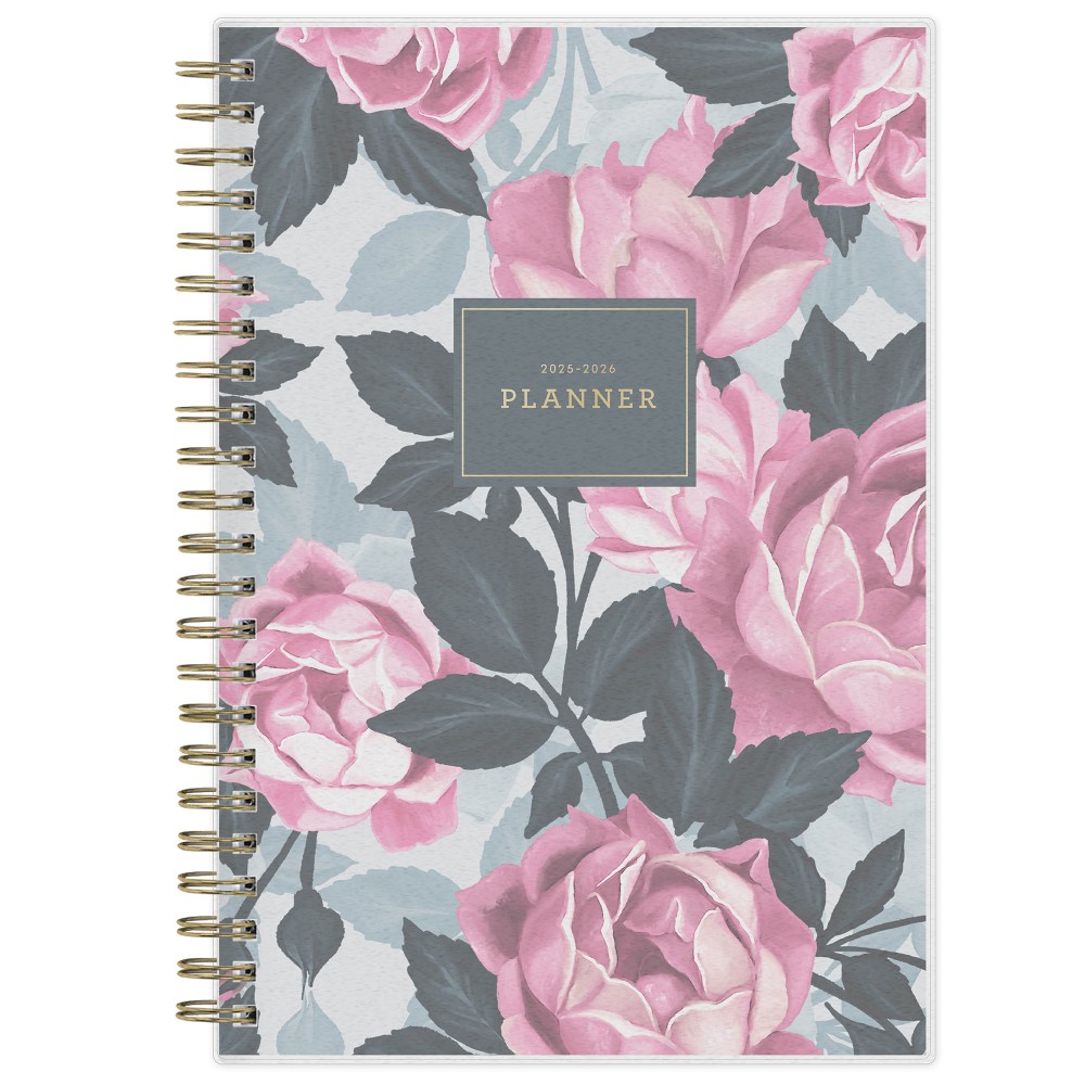 2025-2026 Blue Sky Roosevelt Pink Frosted Weekly/Monthly Academic Planning Calendar, 5in x 8in, July 2025 to June 2026, 128692-A MPN:128692-A26
