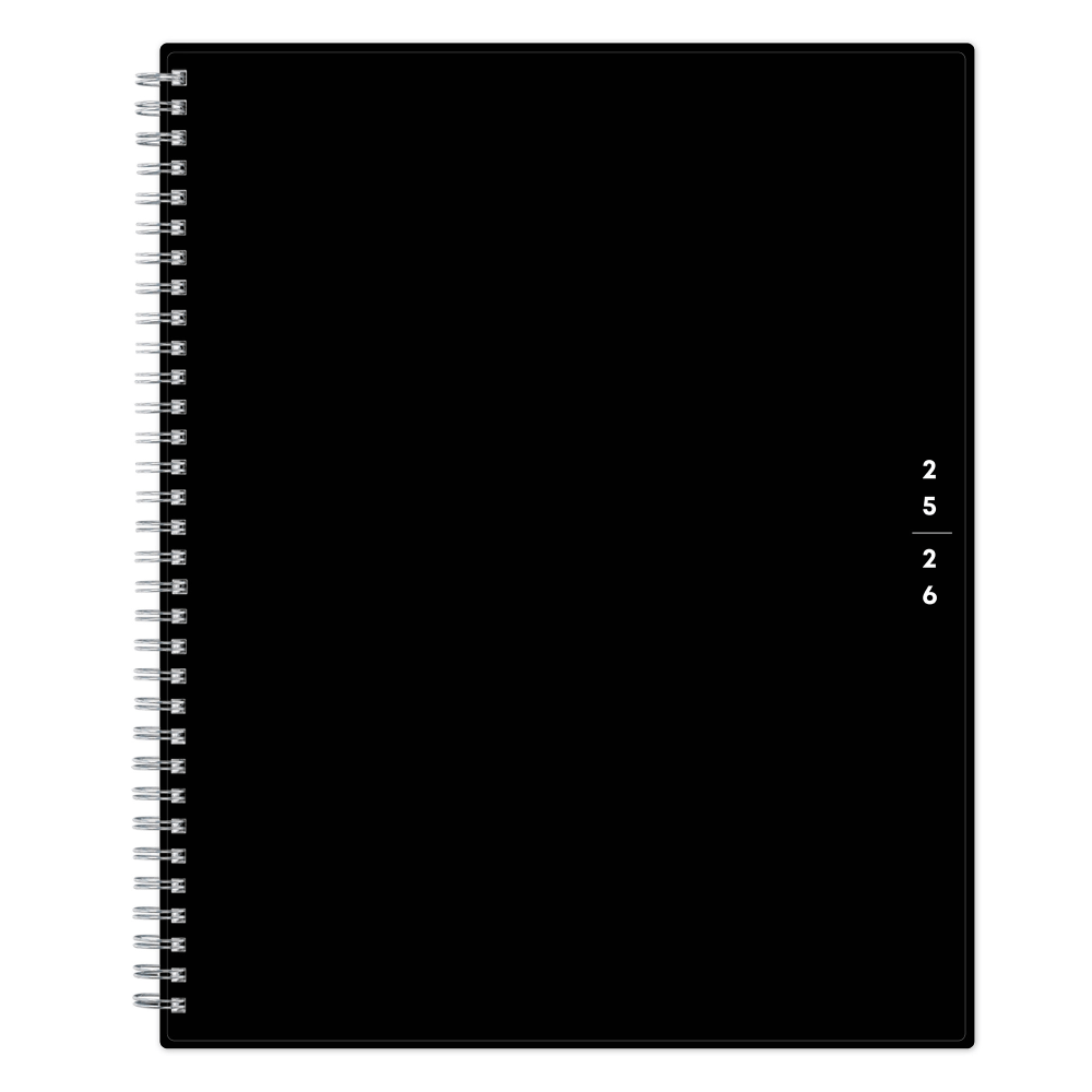 2025-2026 Blue Sky Teacher Lesson Planning Calendar, 8in x 11in, Solid Black, July 2026 To June 2026, 134433 MPN:134433-A26