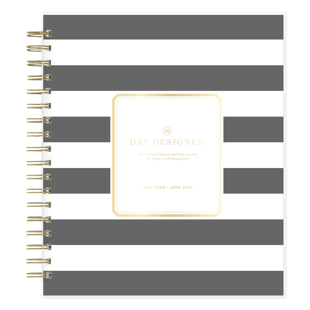 Planning Calendar DD Rugby Stripe Black PP 8x10 AY26-27 Daily MPN:137885-A27