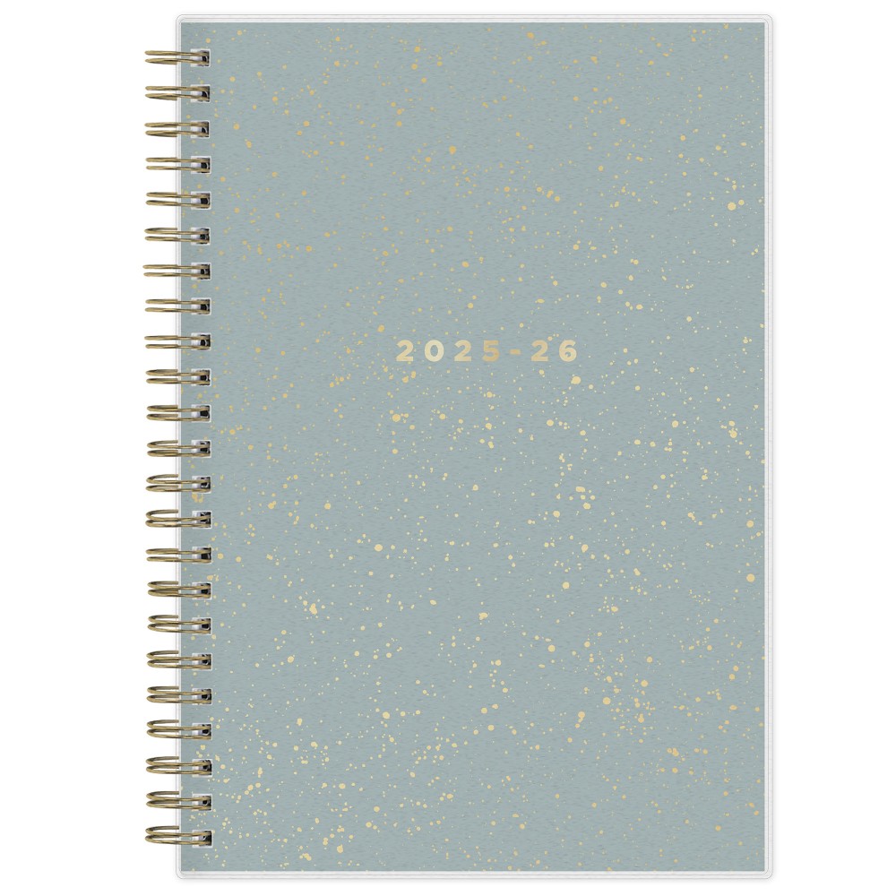 2025-2026 Blue Sky Weekly/Monthly Academic Planner, 5in x 8in, Splatter Dot Jade Frosted, July 2025 To June 2026, 149044 MPN:149044-A26