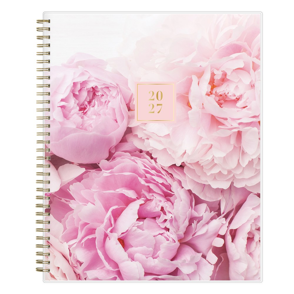 2027 Blue Sky Peony Weekly/Monthly Planning Calendar, 8.5x11, 0%, Clear PET, Jan-Dec, RY27 MPN:158934