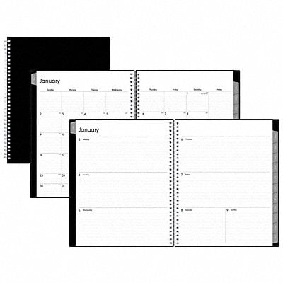Planner 8-1/2 x 11 Black Weekly-Monthly MPN:BLS111288