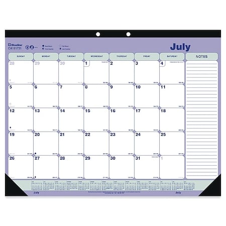 Academic 13-Month Desk Pad Calendar, 21.25 x 16, Black Headband, 13-Month (July to July): 2024-2025 MPN:CA181731