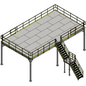Bluff® Value Engineered Mezzanine 32'W x 31'D x 10'H Clearance MEZ-313210-BDRD