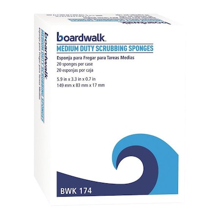 Med Duty Scrubbing Sponge, Ylw/Grn, PK20 MPN:BWK174