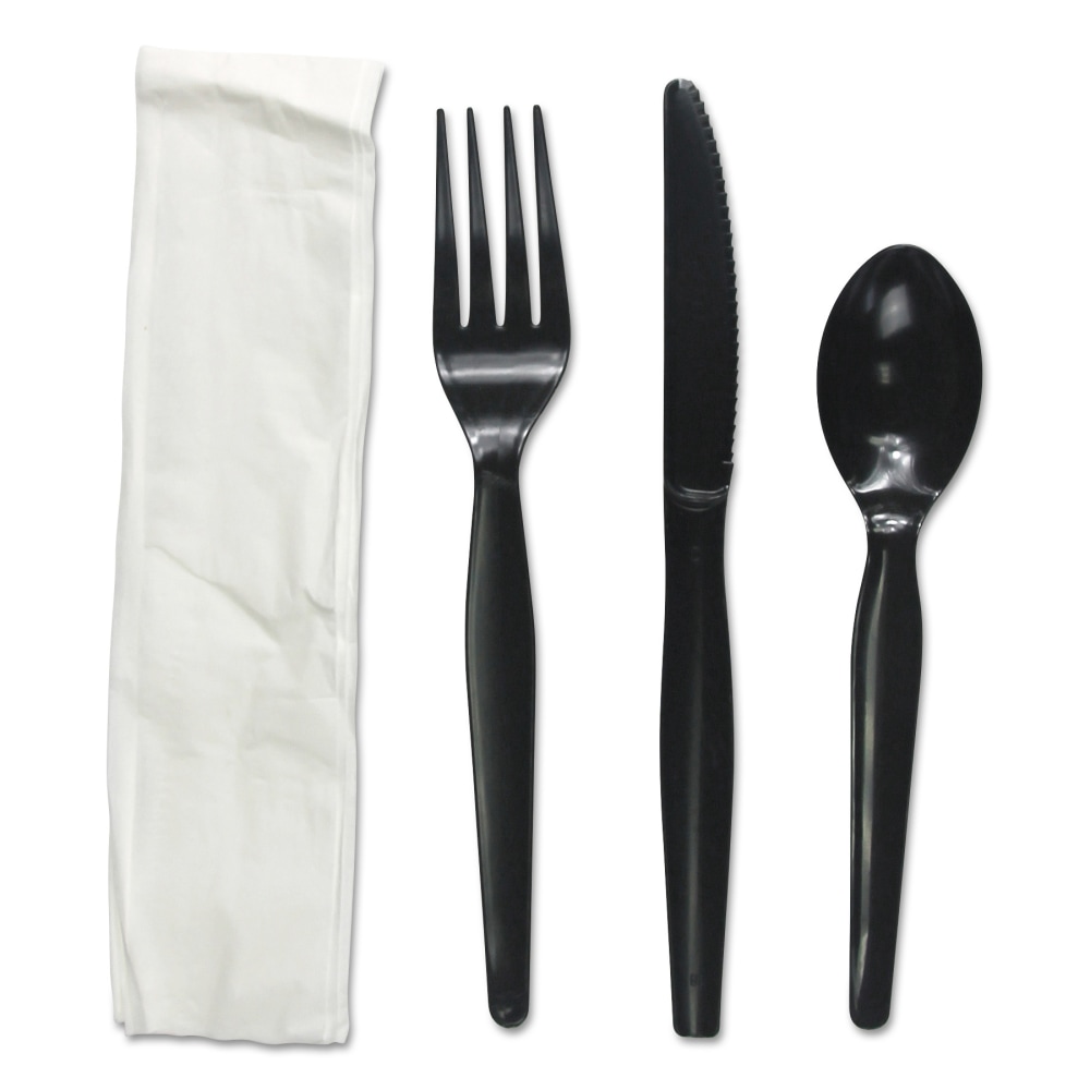 Boardwalk Heavyweight 4-Piece Cutlery Kits, Black, Pack Of 250 Kits MPN:FKTNHWPSBLA