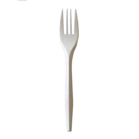 Mediumweight Polypropylene Cutlery, Fork, White, 1000PK MPN:BWKFORKPPMW