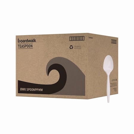 Mediumweight Polypropylene Cutlery, Teaspoon, White, 1000PK MPN:BWKSPOONPPMW