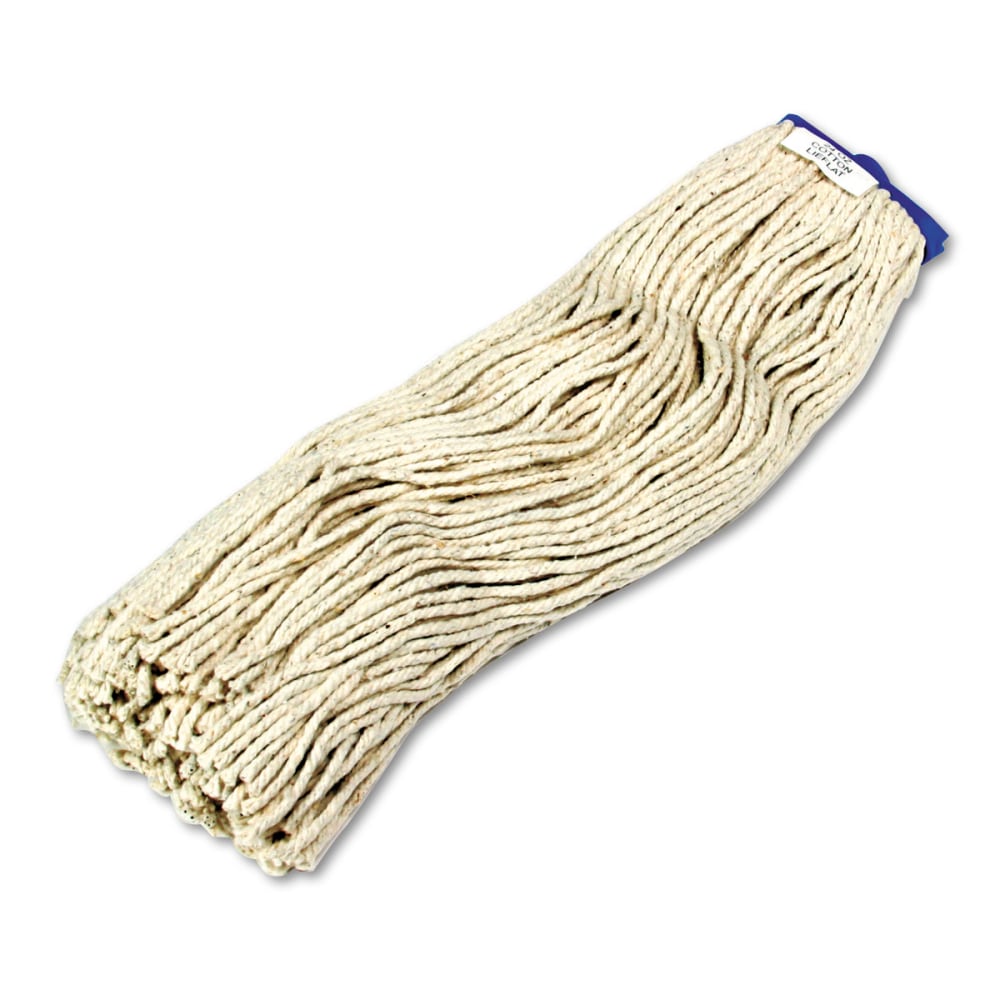 Boardwalk Cut-End Lie-Flat Cotton Mop Head, 24 Oz, White MPN:BWK724CEA