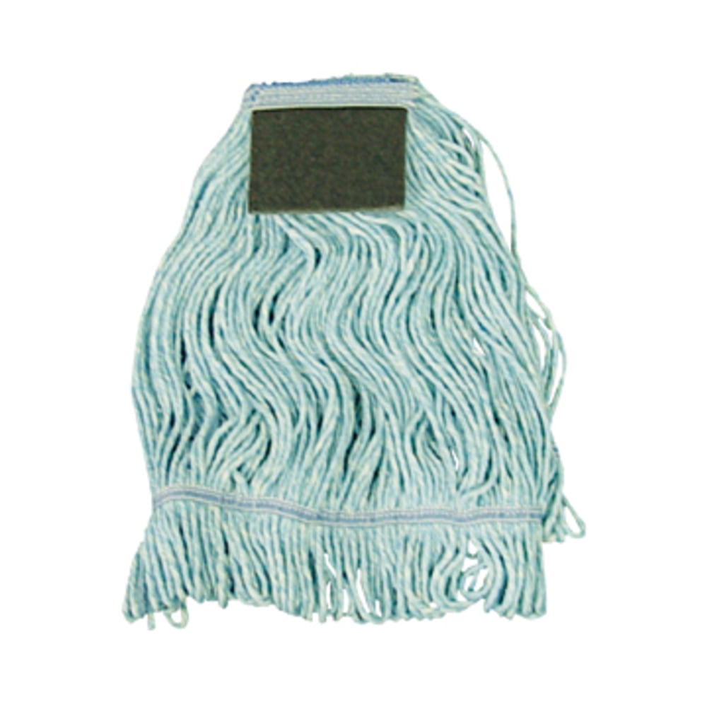 Boardwalk Mop Head, Loop-End, Cotton With Scrub Pad, Large, 12/Carton - Large - 11.8in Width x 19.5in Depth - Cotton, Synthetic - 12 / Carton MPN:BWK903BL