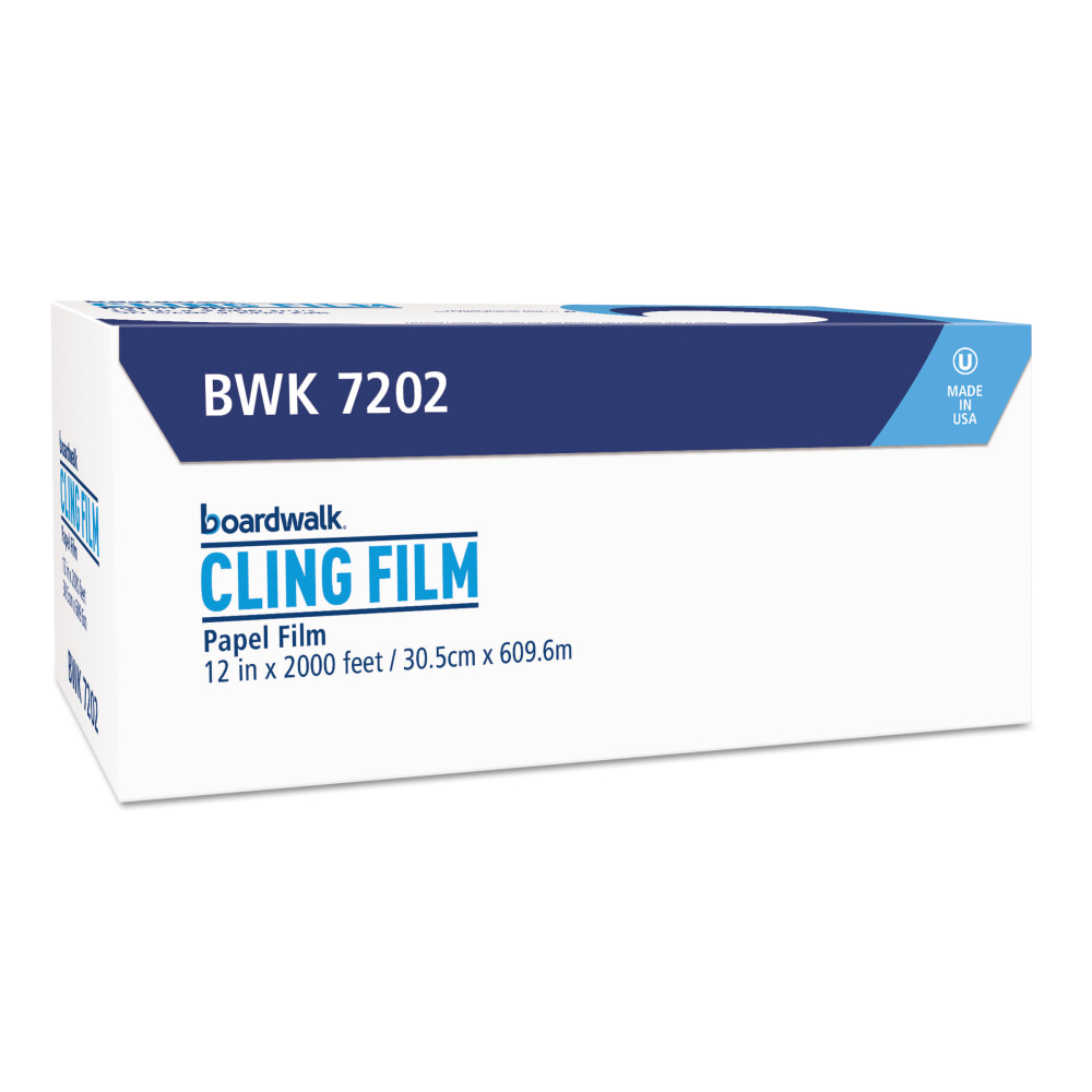 Boardwalk PVC Food Wrap Film Roll, 12in x 2, 000ft, White MPN:BWK7202