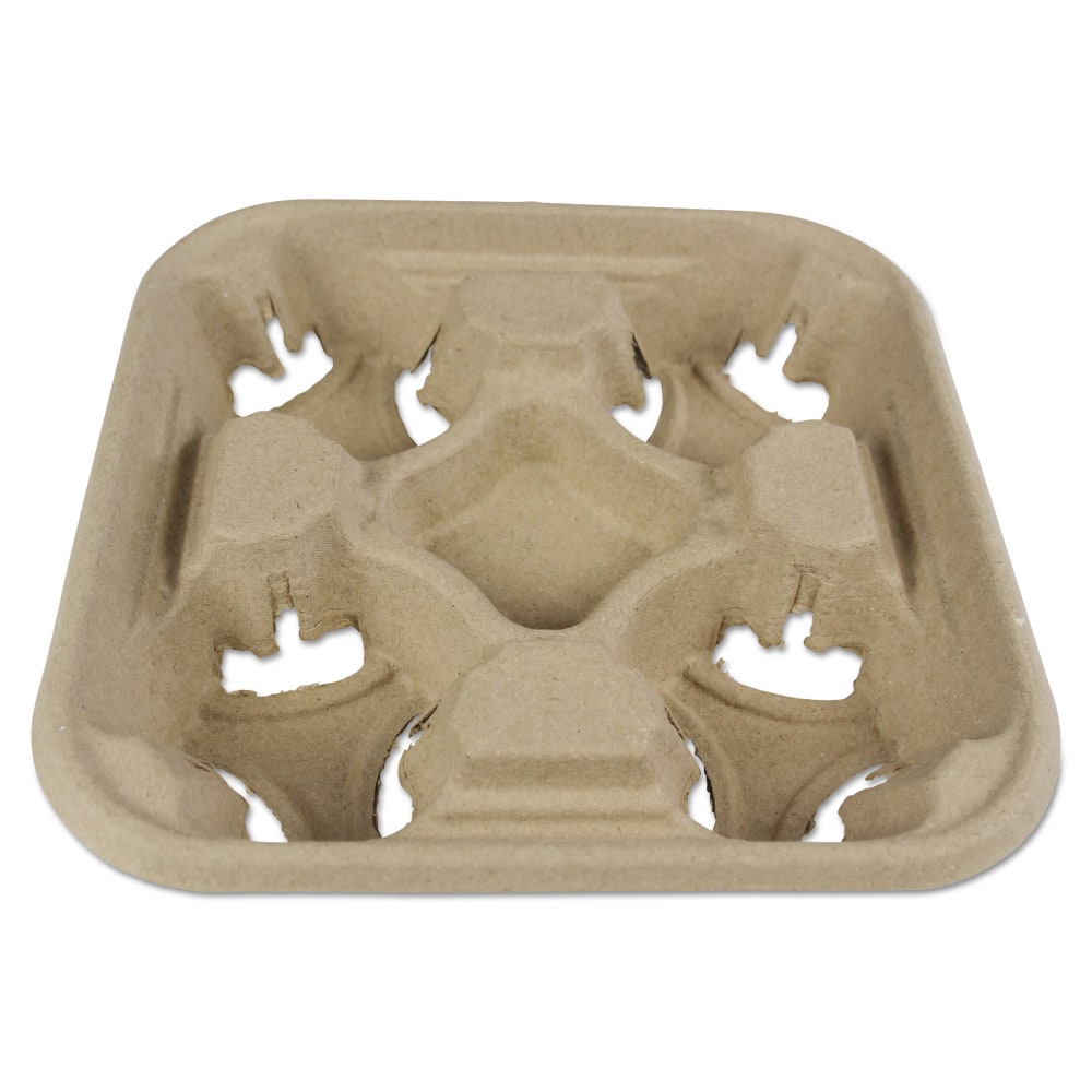 Boardwalk 4-Cup Trays, 2in x 8 7/8in, Kraft, Pack Of 300 Trays MPN:4CUPCARRIER