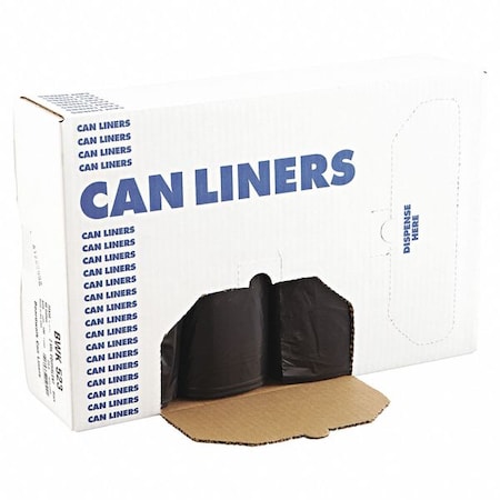 60 gal Trash Can Liners, 38 in x 58 in, Super Extra Heavy-Duty, 1.6 mil, Black MPN:BWK 523
