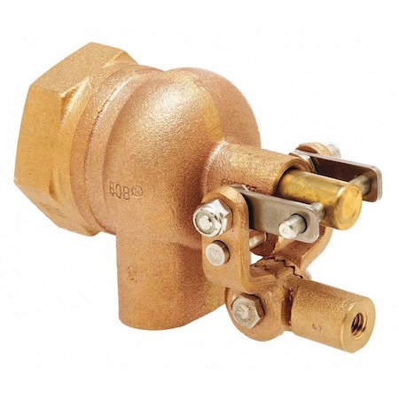 Float Valve, Angle, 2 in FNPT Pipe, 3/8 in-16 Rod Thread, Brass, Single Seated, 33 Degrees F to 180 Degrees F MPN:R605T-2