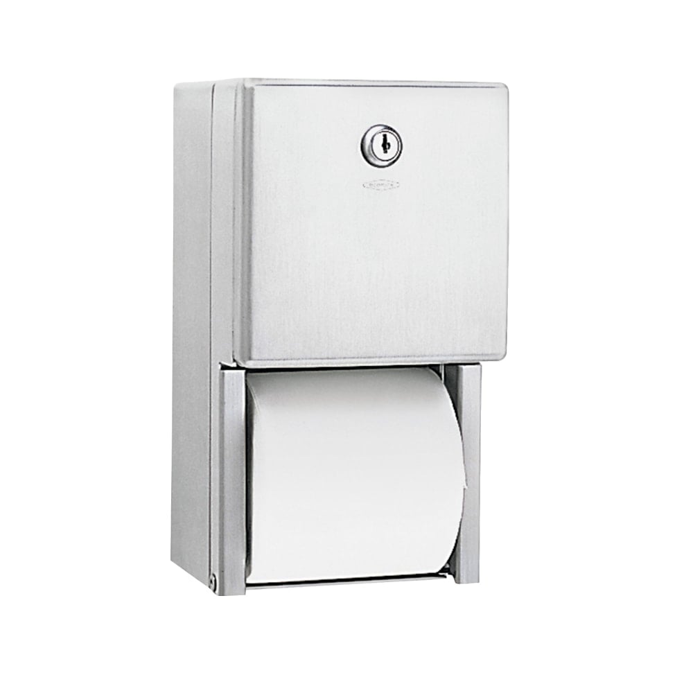Bobrick 2-Roll Toilet Tissue Dispenser, 6 1/8in x 6in x 11in, Stainless Steel MPN:2888