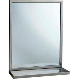 Bobrick® Welded-Frame Mirror w/ Shelf - 18
