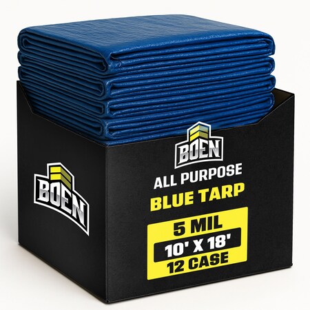 Boen 10ft x 18ft Blue Poly Tarps, PK 12 MPN:ZR-BT-1018-CS