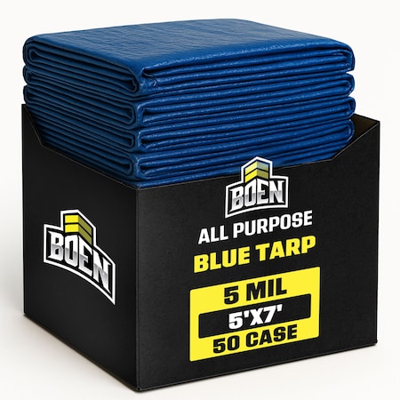 Boen 5ft x 7ft Blue Poly Tarps 5, PK 50 MPN:ZR-BT-57-CS