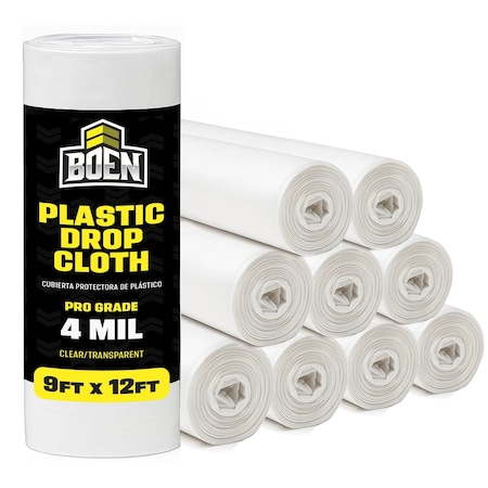 Heavy Duty Drop Cloth, 9x12, Clear MPN:ZR-9-4912-BPS
