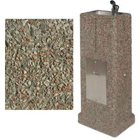 Concrete Upright Outdoor Drinking Fountain Gray Limestone DF-38-GRAY