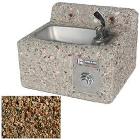 Concrete Outdoor Wall Mount Drinking Fountain Tan River Rock DFWM-12-TAN