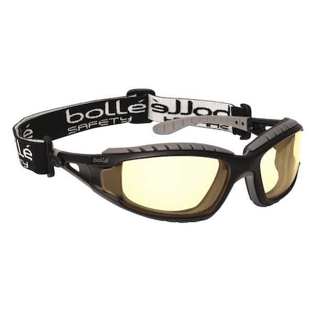Tracker, Safety Glasses, Anti-Fog & Anti-Scratch, Amber Lens, Black, Gray Frame, Full-Frame MPN:40087