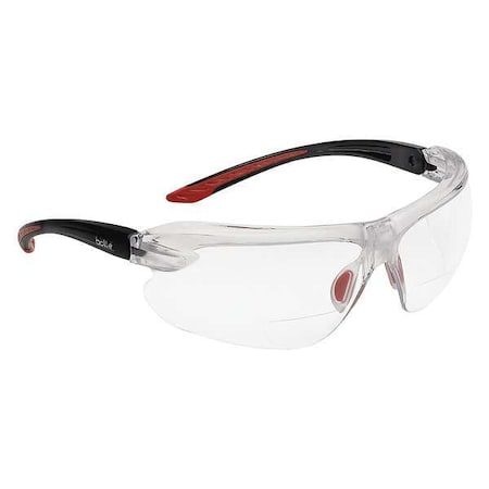 IRI-S, Safety Glasses, Anti-Fog, Anti-Static & Anti-Scratch, Clear Lens, Black/Red Frame, Frameless MPN:40223