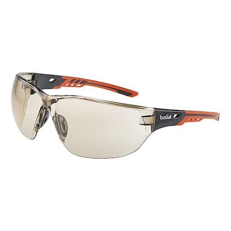 NESS+, Safety Glasses, Anti-Fog, Anti-Static & Anti-Scratch, Amber Lens, Gray/Orange Frame MPN:NESSPCSP