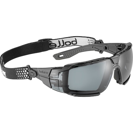 Rush+, Safety Glasses, Anti-Fog & Anti-Scratch, Smoke Lens, Black/Gray Frame, Frameless MPN:RUSXMN20U