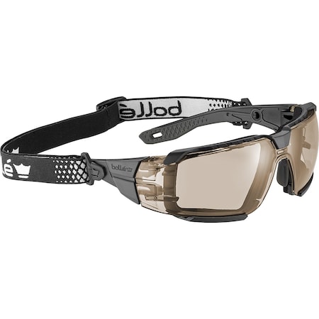 Rush+, Safety Glasses, Anti-Fog & Anti-Scratch, Copper Lens, Black/Gray Frame, Frameless MPN:RUSXMN30U