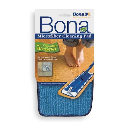 1/2 in Flat Mop Pad, Hook-and-Loop Connection, Looped-End, Blue, Microfiber MPN:AX0003053