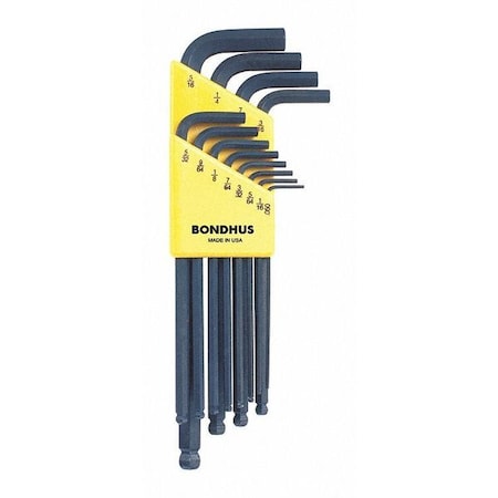 12 Piece SAE L-Shape Hex Key Set, 10936 MPN:10936