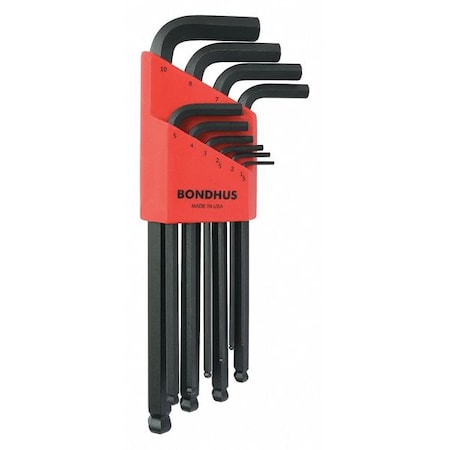 10 Piece Metric L-Shape Hex Key Set, 10990 MPN:10990