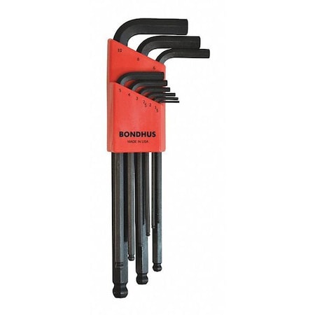 9 Piece Metric L-Shape Hex Key Set, 10999 MPN:10999