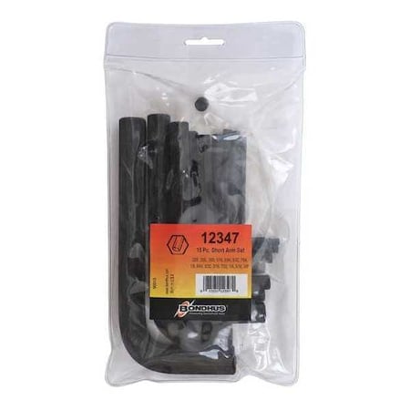 15 Piece SAE L-Shape Hex Key Set, 12347 MPN:12347