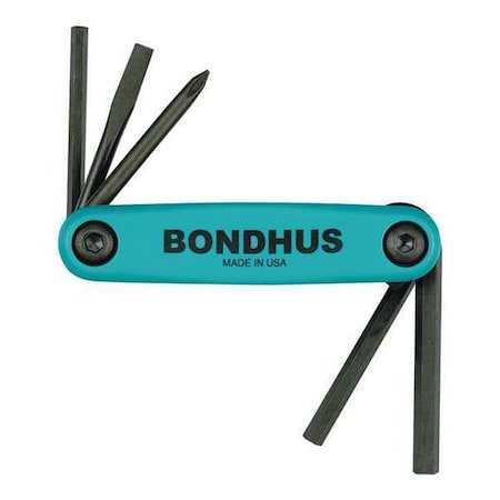 5 Piece Metric/SAE Fold-Up Phillips/Slotted/Hex Key Set, 12540 MPN:12540