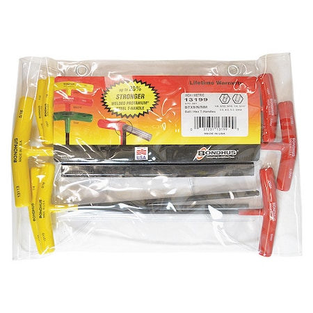 9 Piece Metric/SAE T-Shape Hex Key Set, 13199 MPN:13199