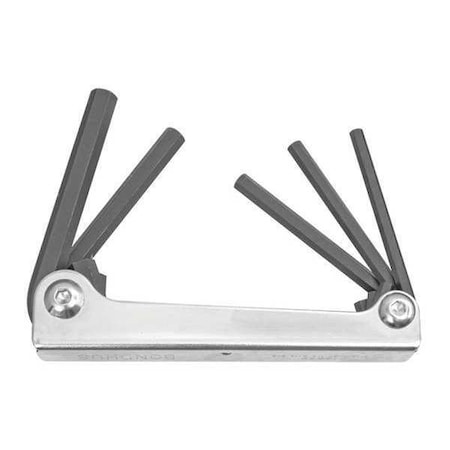 5 Piece SAE Fold-Up Hex Key Set, 14585 MPN:14585