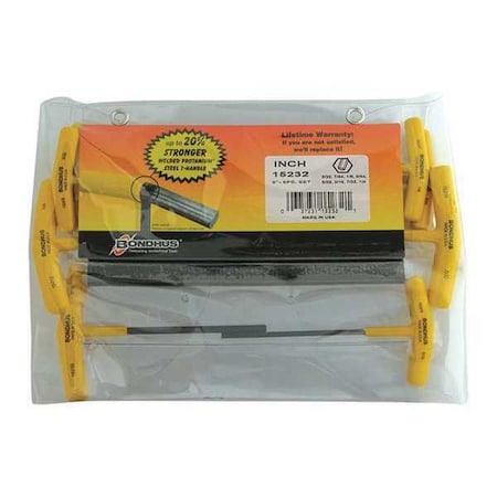 8 Piece SAE T-Shape Hex Key Set, 15232 MPN:15232