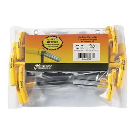 10 Piece SAE T-Shape Hex Key Set, 15238 MPN:15238