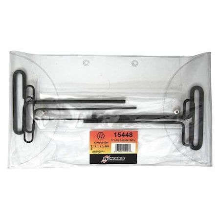 5 Piece Metric T-Shape Hex Key Set, 15448 MPN:15448