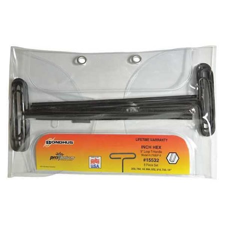 8 Piece SAE T-Shape Hex Key Set, 15532 MPN:15532