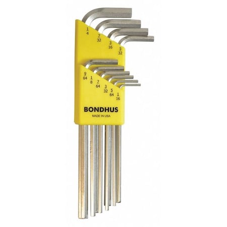 10 Piece SAE L-Shape Hex Key Set, 16138 MPN:16138
