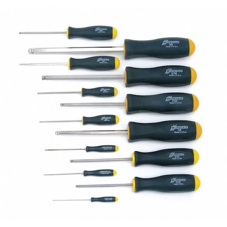 Set 13 Plated Ball End Screwdrivers MPN:16637
