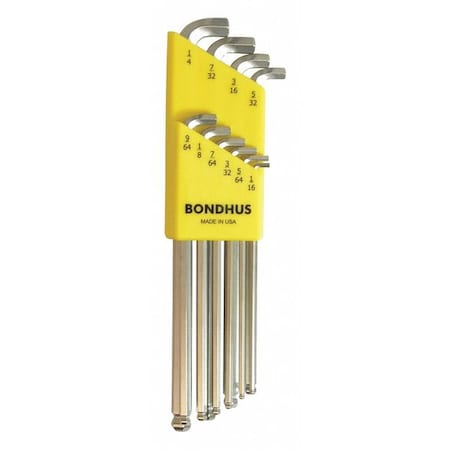 10 Piece SAE L-Shape Hex Key Set, 16738 MPN:16738