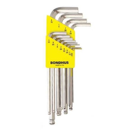 12 Piece SAE L-Shape Hex Key Set, 16936 MPN:16936