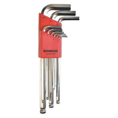 9 Piece Metric L-Shape Hex Key Set, 16999 MPN:16999