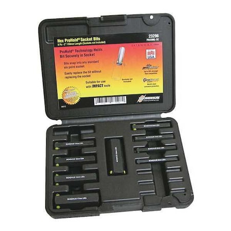 ProHold Hex Bit Socket Set, 9 Piece MPN:23296